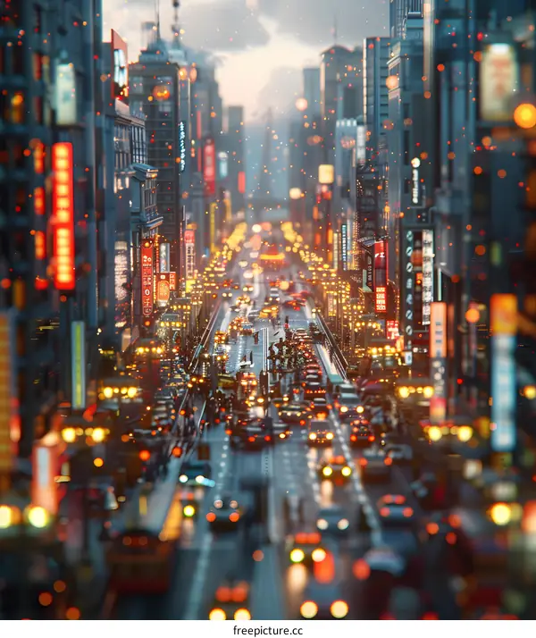 俯瞰拥挤的街道