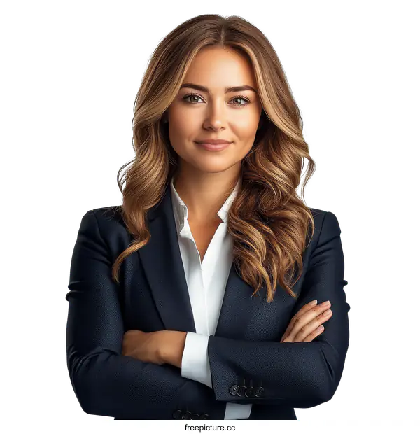 [Transparent Background PNG]Confident Businesswoman Portrait