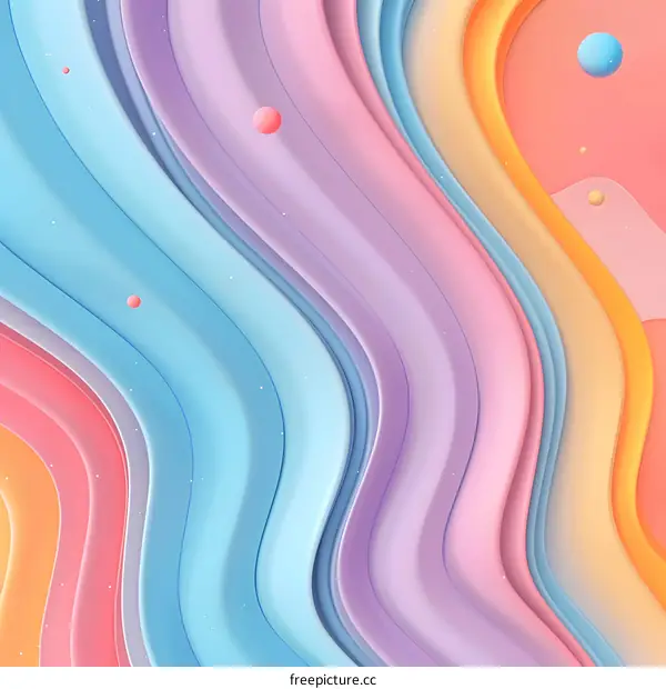 Abstract Background With Wavy Lines And Pastel Colors