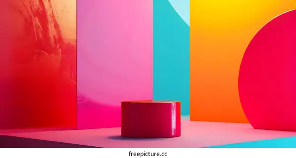 Colorful Abstract Background with Cylinder