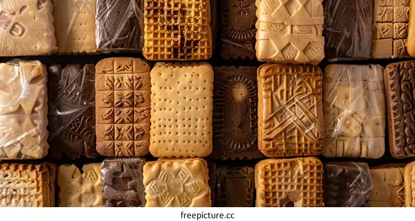 Assortment of Packaged Square Biscuits