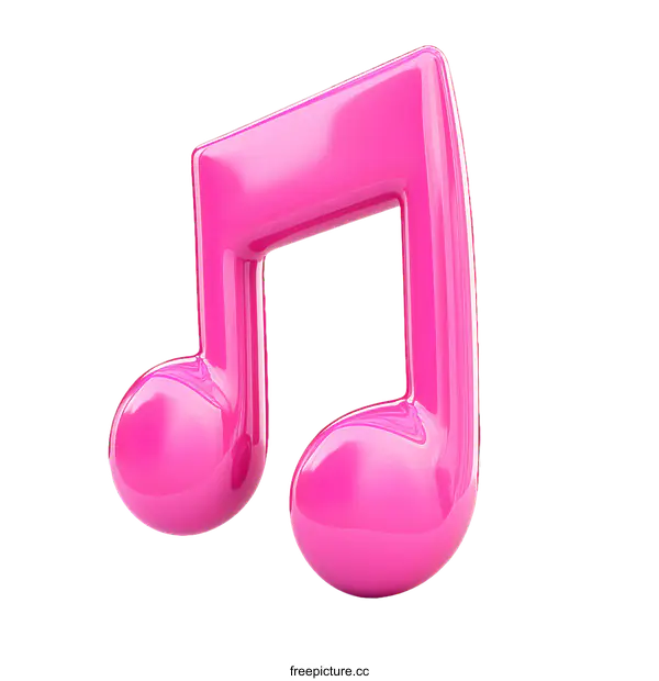 [Transparent Background PNG]3D Pink Music Note Illustration