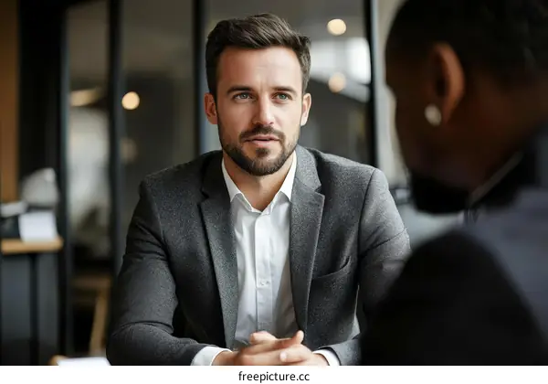 Business Meeting in Modern Office