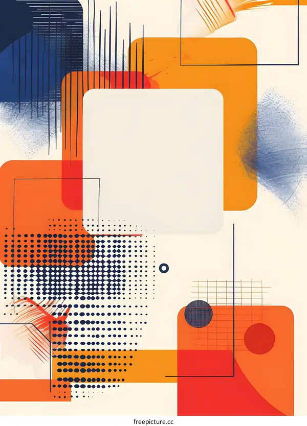 Abstract Geometric Background with Orange and Blue Colors