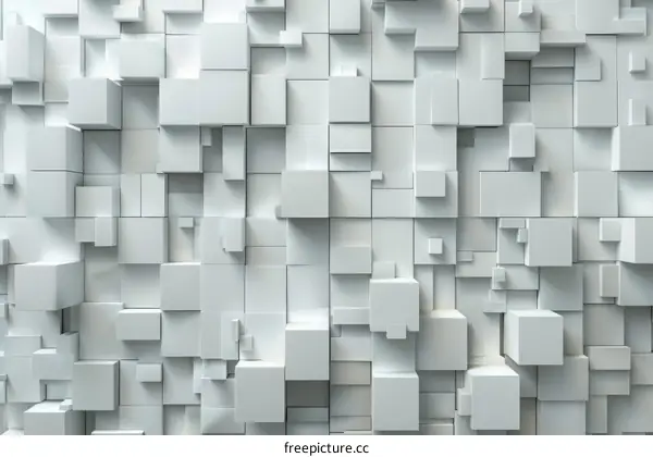3D rendering of a white cube background