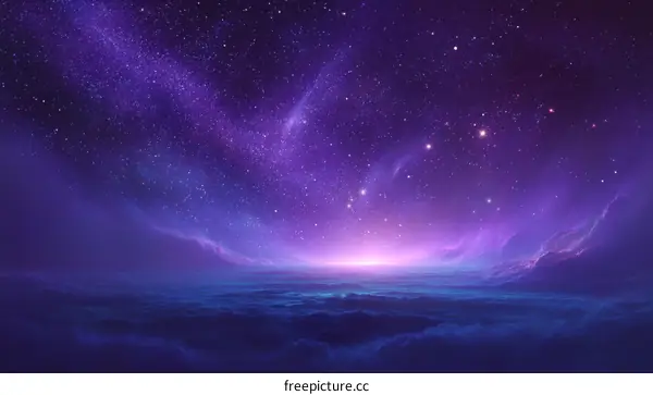 Starry Night Sky Above Cloudscape