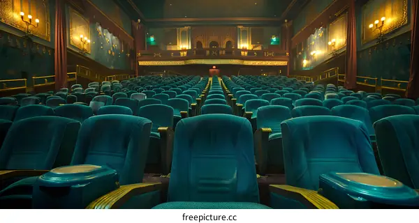 Empty Movie Theater Seats in Rows