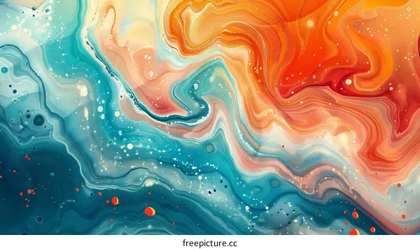 Abstract Colorful Liquid Painting Artwork
