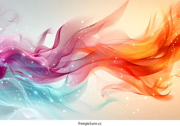 Multicolor Abstract Ribbons Against White Backdrop