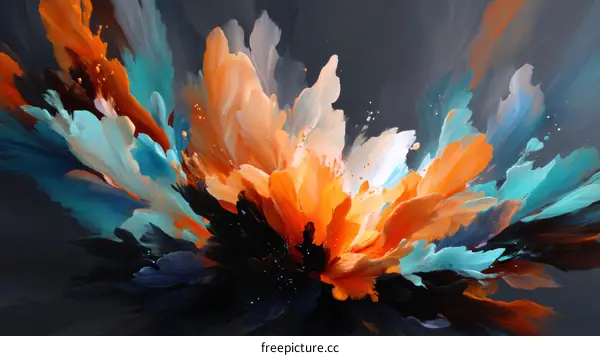 Abstract Colorful Explosion Painting
