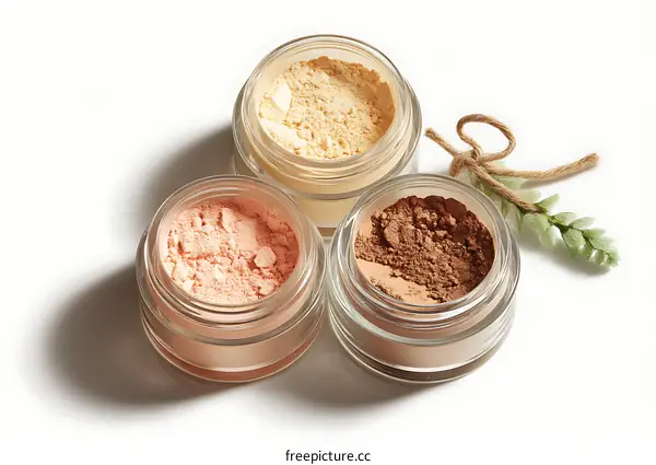 Cosmetic Powder Jars with Different Shades