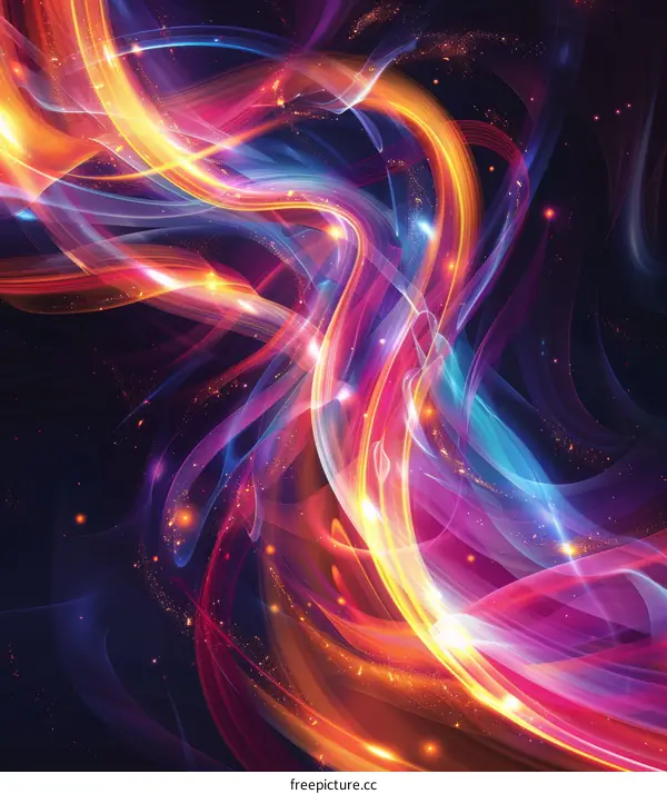 Colorful Glowing Swirls Abstract Background
