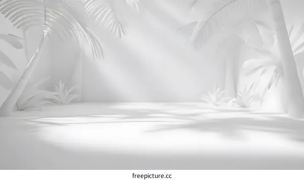 White Tropical Jungle 3D Render