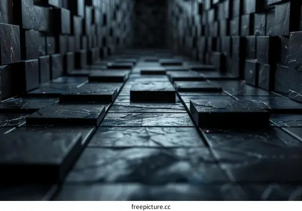 Dark Sci-Fi Corridor with Atmospheric Lighting