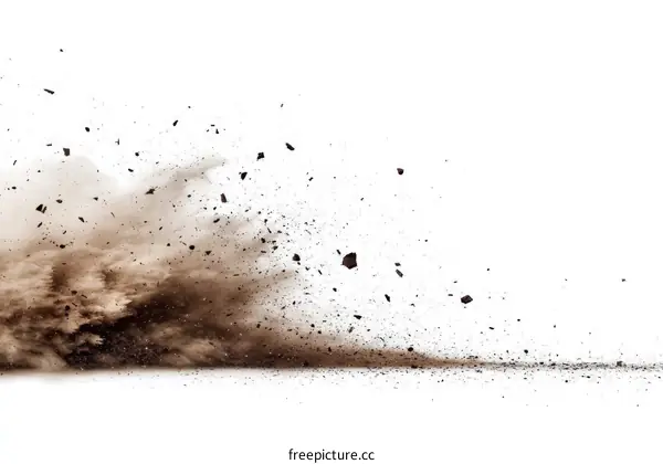Brown Dust Explosion Isolated on White Background