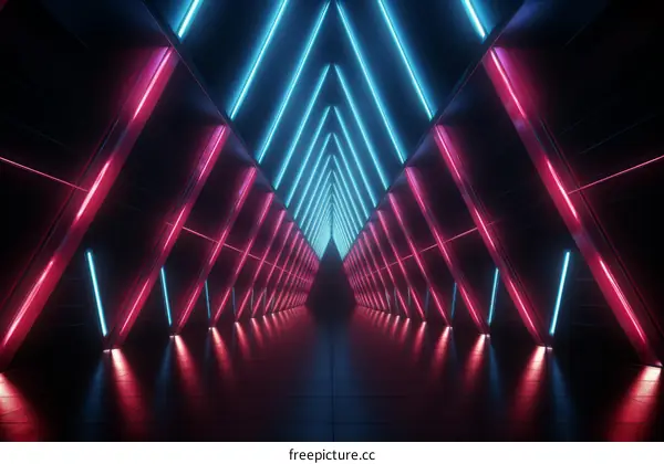 Pink and Blue Neon Tunnel