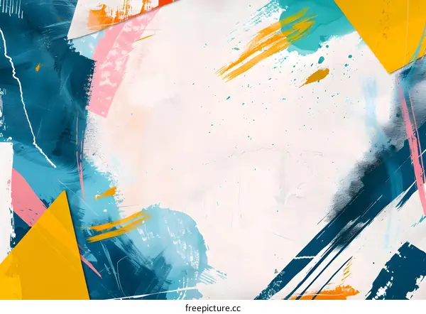 Abstract Art Background With Colorful Brush Strokes