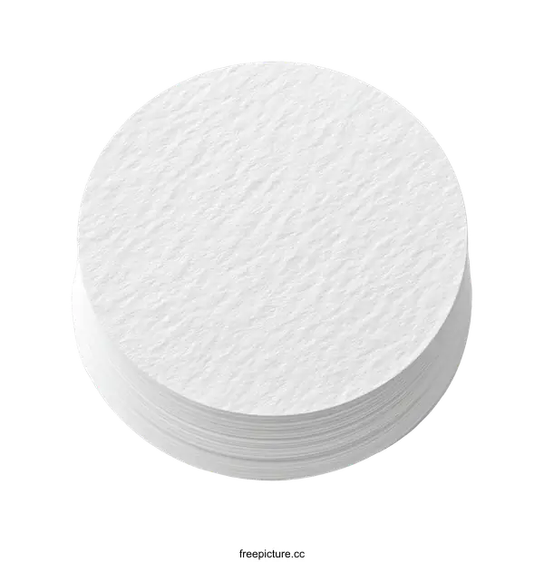 [Transparent Background PNG]Stack of Blank White Circular Drink Coasters