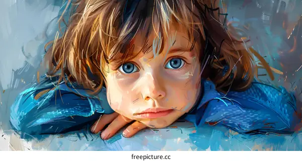 Portrait of a Young Girl with Blue Eyes