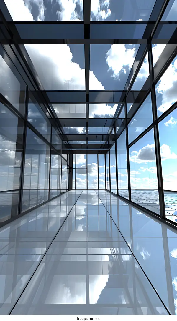 Glass Walls and Ceiling in a Modern Building