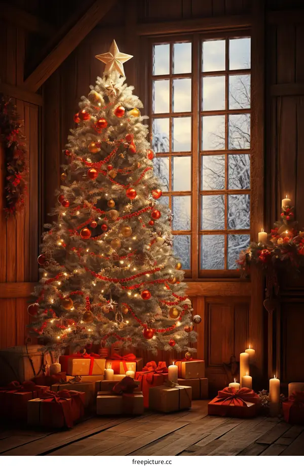 Cozy Christmas Living Room with Tree and Presents