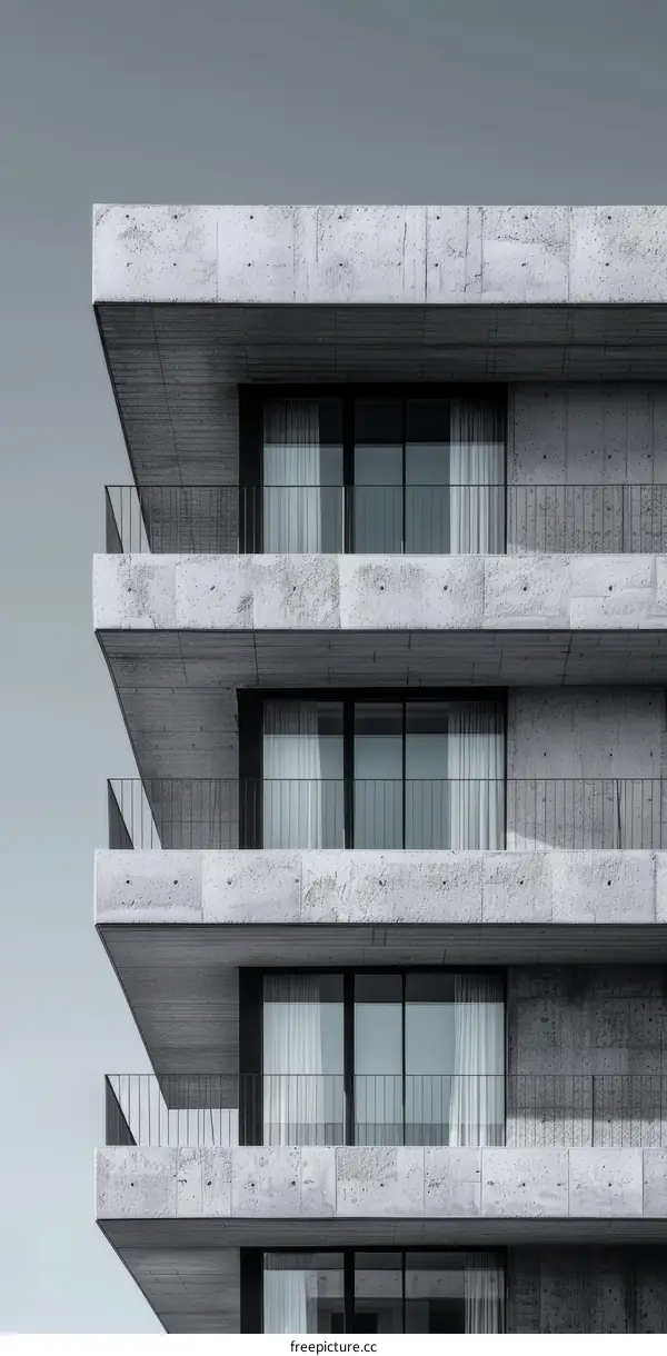 Balcony design of a modern apartment building