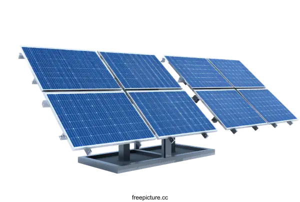 [Transparent Background PNG]Solar Panels System for Renewable Energy