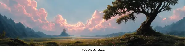 Fairytale Landscape with Majestic Castle