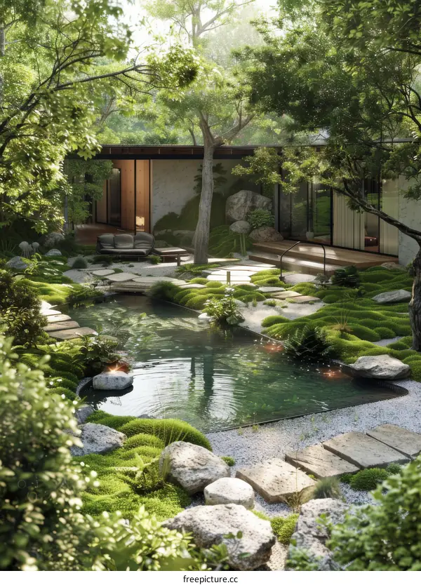 Japanese Courtyard Garden Ambiance