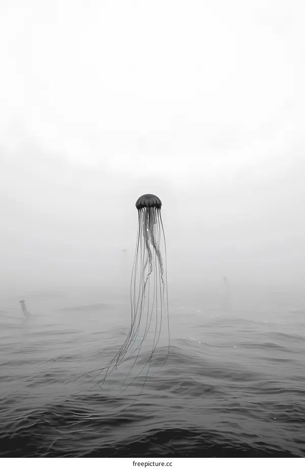 Jellyfish in the Foggy Sea