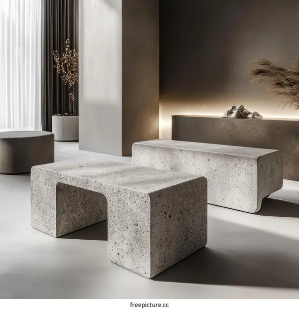 Modern Minimalist Concrete Furniture Design