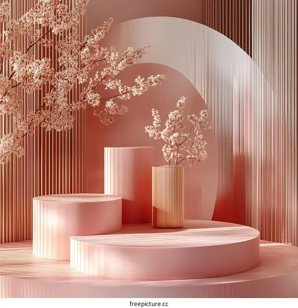 Pastel Pink Sakura Blossom Display