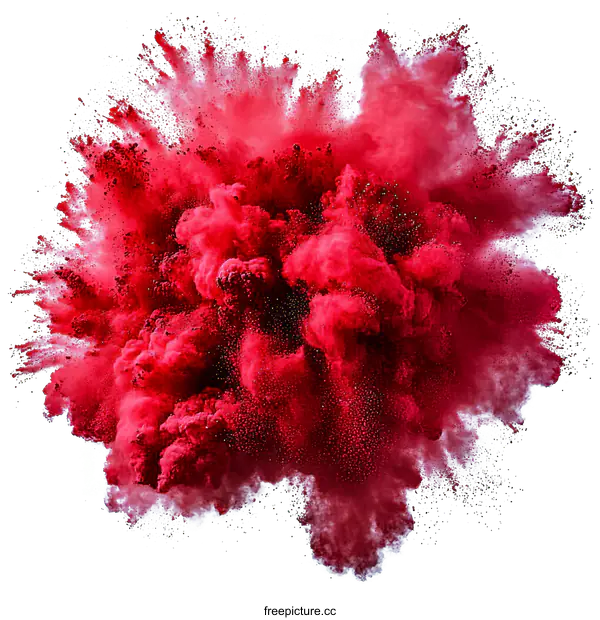 [Transparent Background PNG]Explosive Red Powder Burst