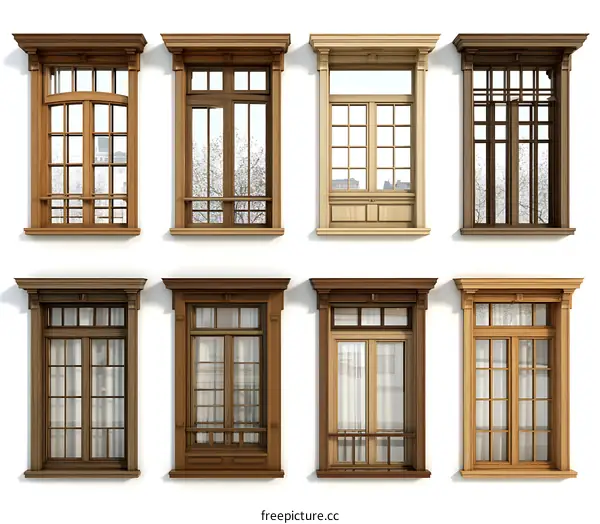 Elegant Wooden Architectural Windows Collection