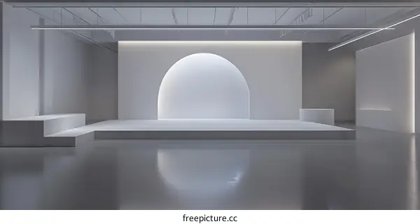 Minimalist White Interior Design with Archway