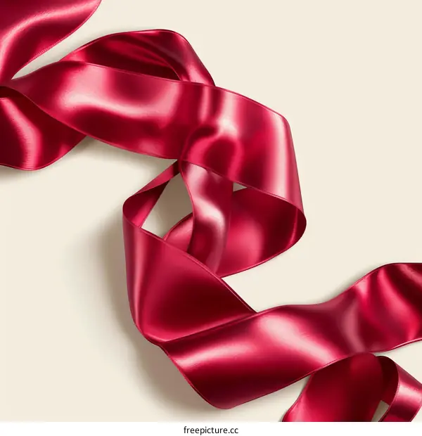 Red ribbon on a cream background