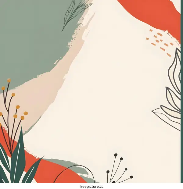 Abstract Floral Background with Brush Strokes