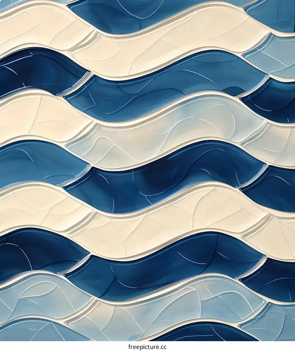 Abstract Blue And White Wave Pattern