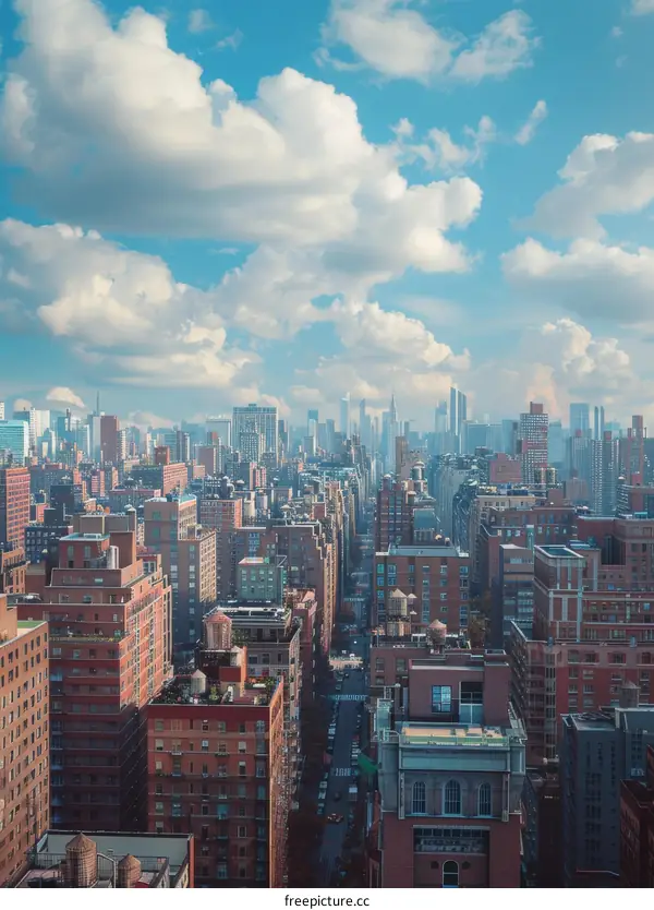 Cityscape Skyline with Dramatic Clouds