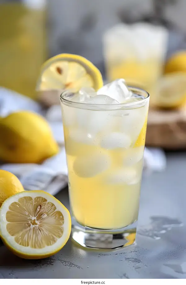 Refreshing Iced Lemonade with Lemon Slices