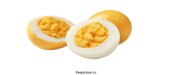 [Transparent Background PNG]Sliced Hard Boiled Eggs on White Background