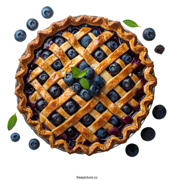 [Transparent Background PNG]Homemade blueberry pie photography