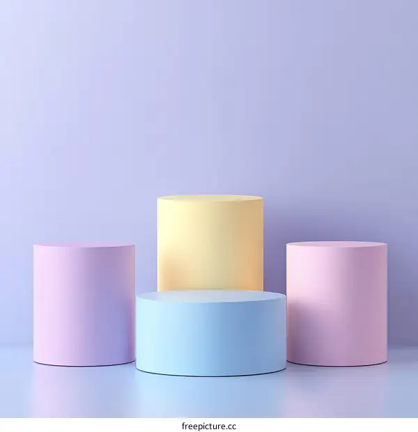Pastel Cylindrical Display Stands