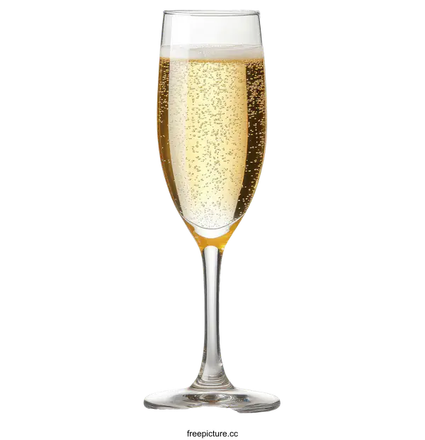 [Transparent Background PNG]Champagne Glass with Sparkling Wine