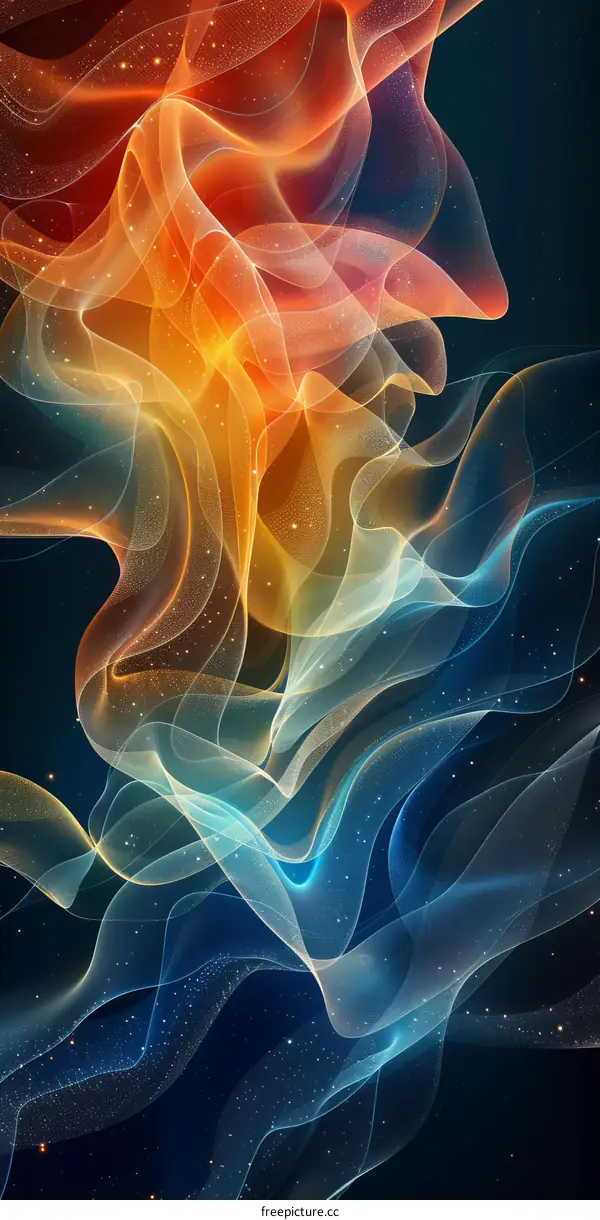 Abstract Flowing Waves of Color and Light