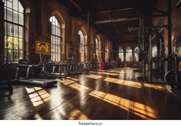 Vintage Industrial Style Gym Interior