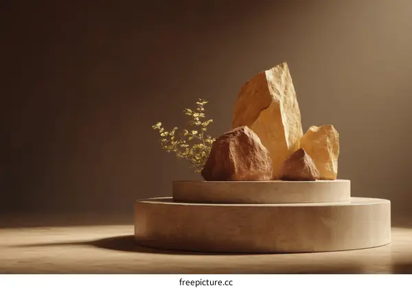 Modern Minimalist Stone Display Podium
