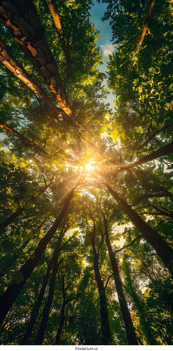 Sunlight Through The Forest Canopy