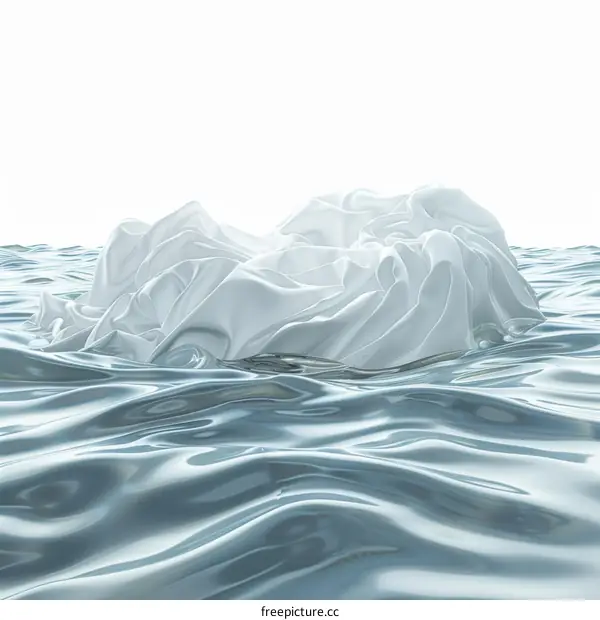 White cloth floating on the water surface