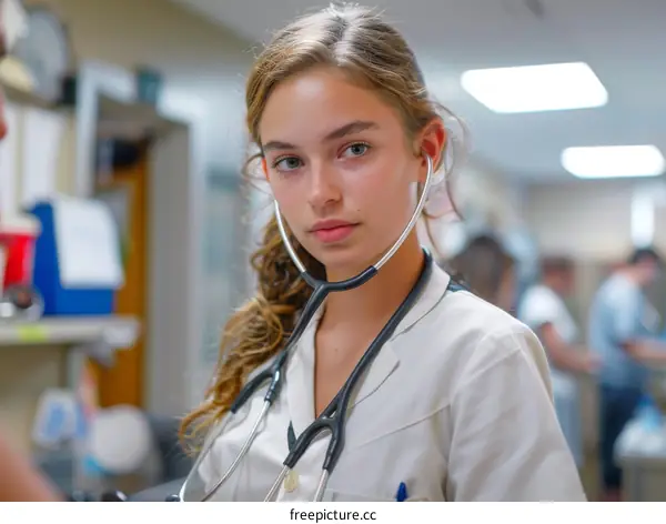 Portrait of a Confident Young Female Doctor in a Hospital